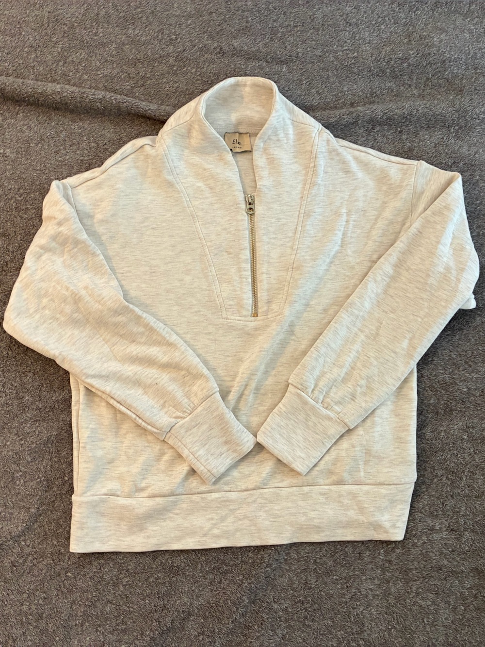 Tahari Elie Light Beige Crewneck Pullover
